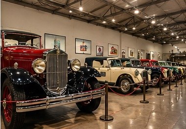 Vintage cars on display at GeDee Car Museum